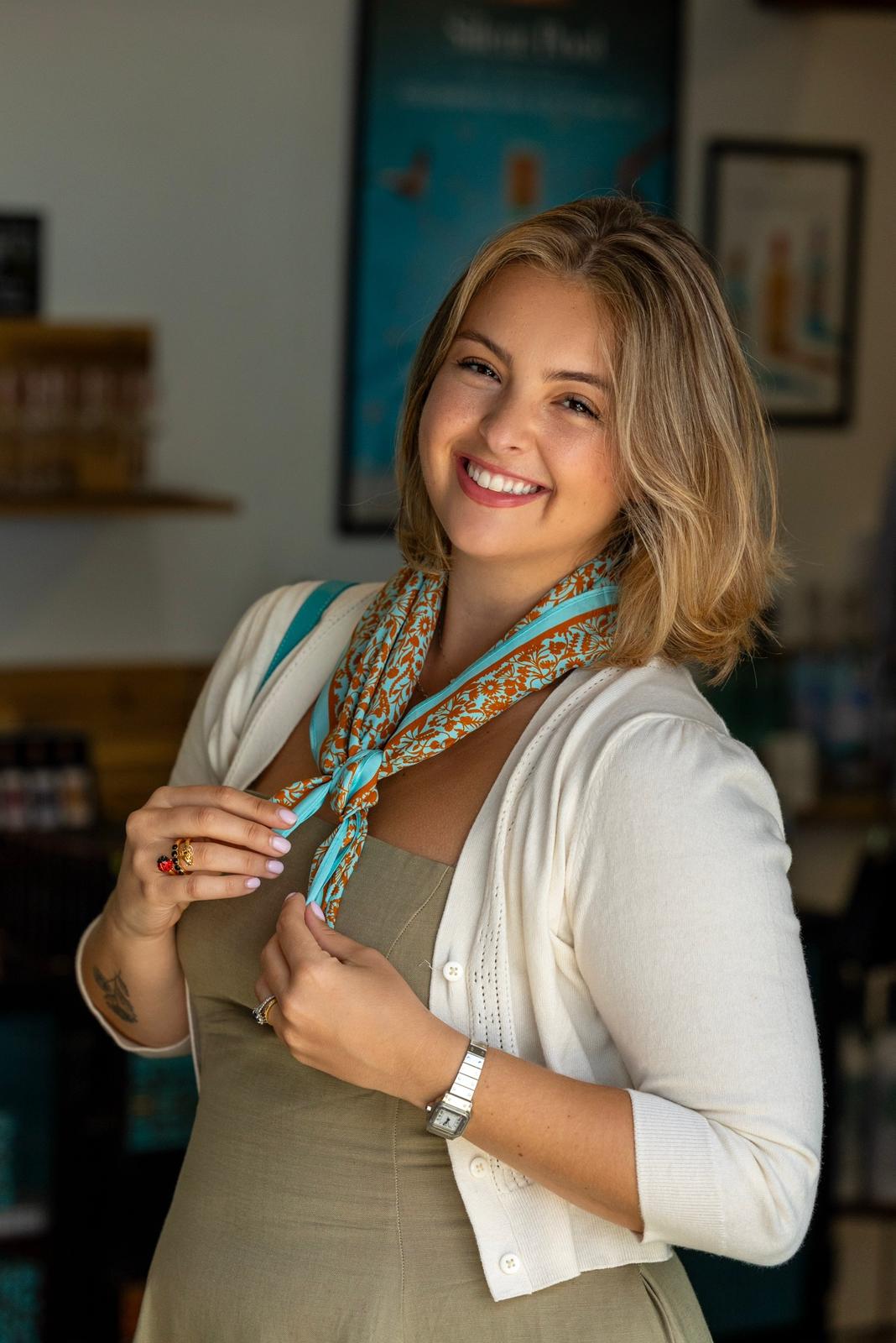 Silent Pool Gin Silk Scarf & Miniature Gift Set