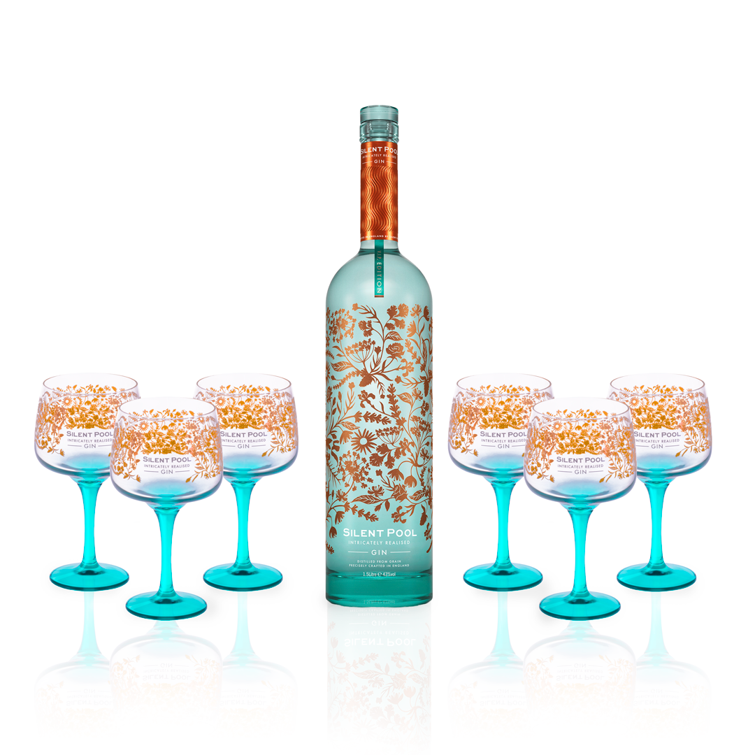 Silent Pool Gin Magnum 1.5L bottle & 6 Complimentary Silent Pool Gin Copa Glasses Offer