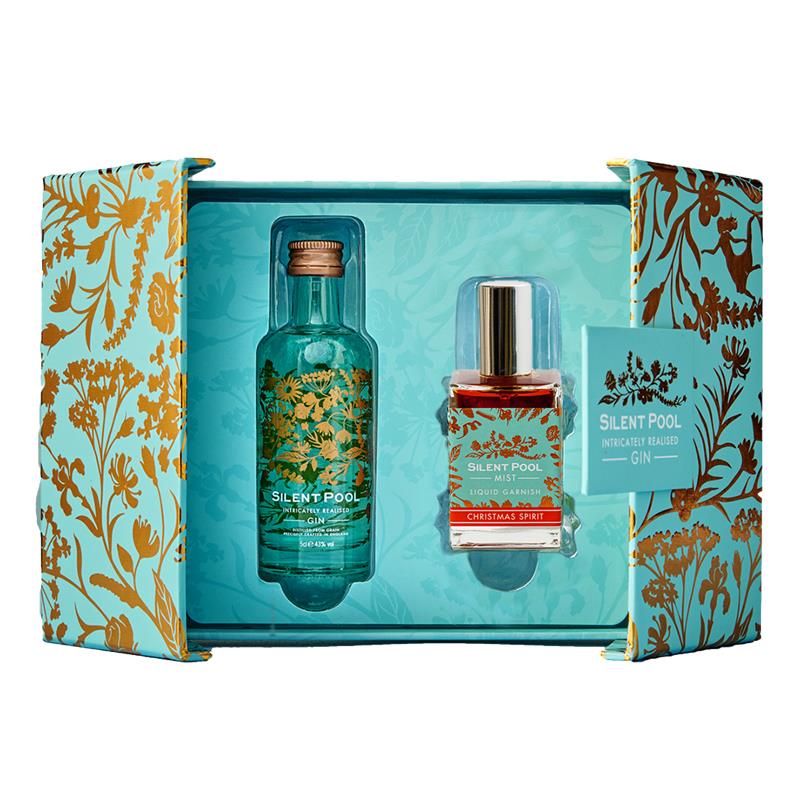 Silent Pool Gin Miniature and Christmas Aroma Garnish Gift Box